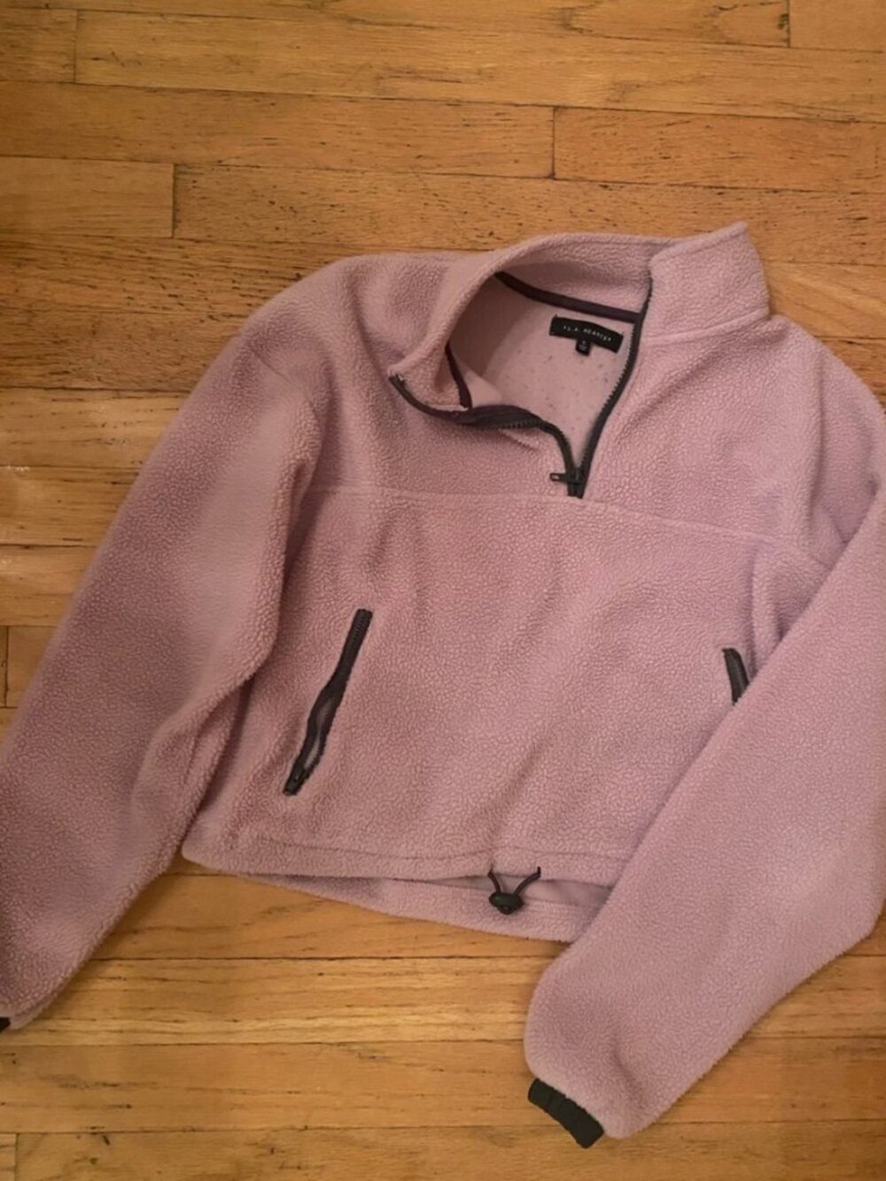 La Hearts Lavender Teddy Quarter-Zip Jacket
